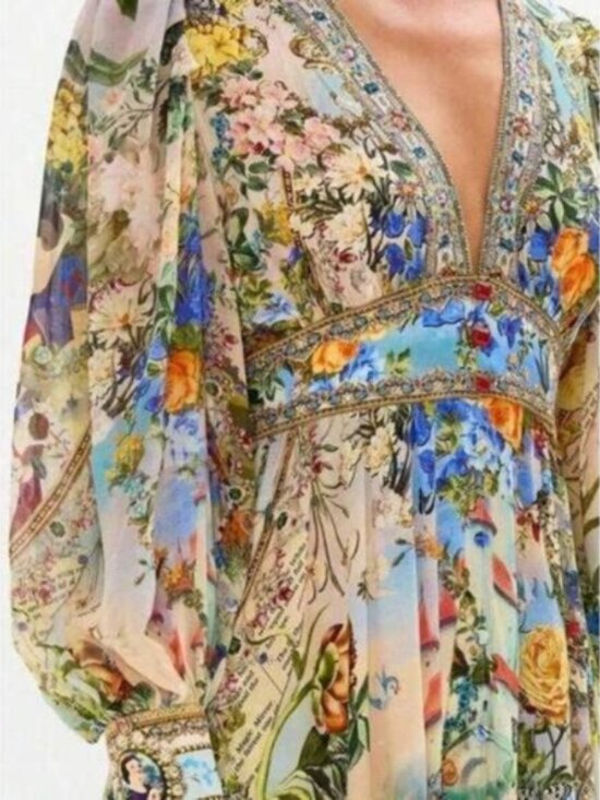 Dress Light Luxury High-Grade Mulberry Silk Print French Retro Temperament Fairy - Picture 4 of 5